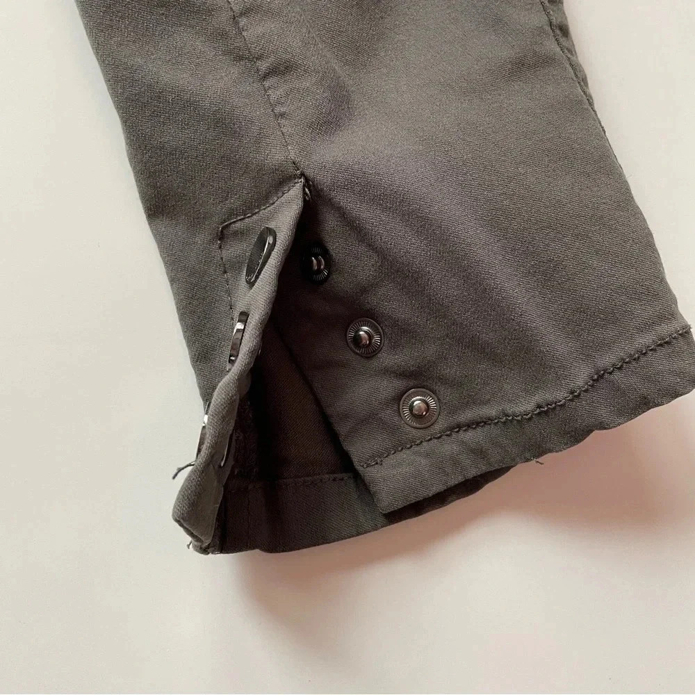 CALVIN KLEIN Ankle Pants Gray Stretch Buttons Business Casual Work Size S - Picture 6 of 14